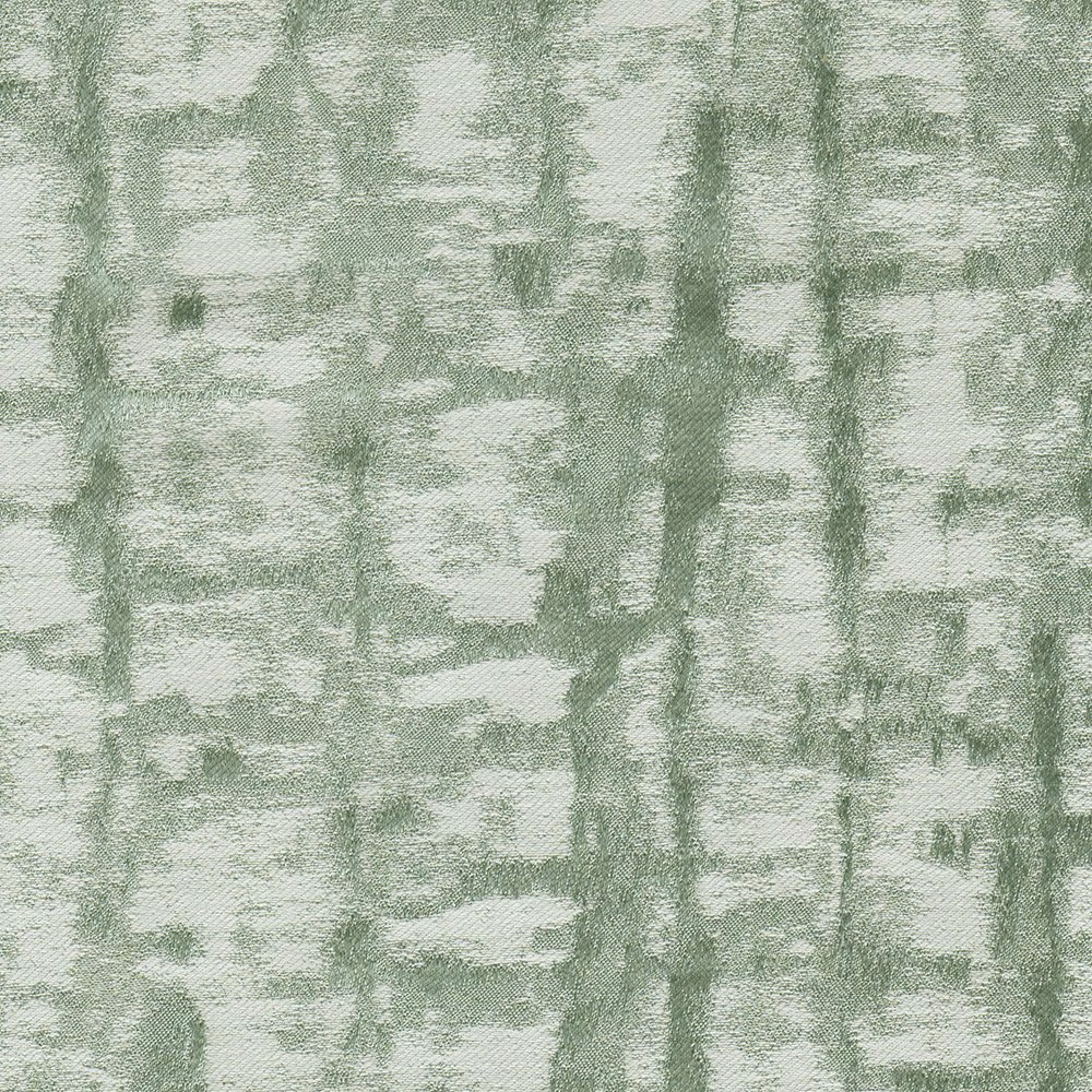 Pale sage-green woven textile with mottled vertical blocks and softly brushed texture