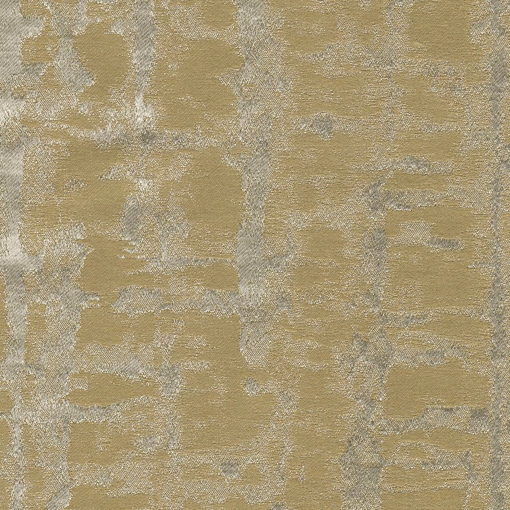 Warm sandy beige woven fabric with pale grey abstract painterly blocks