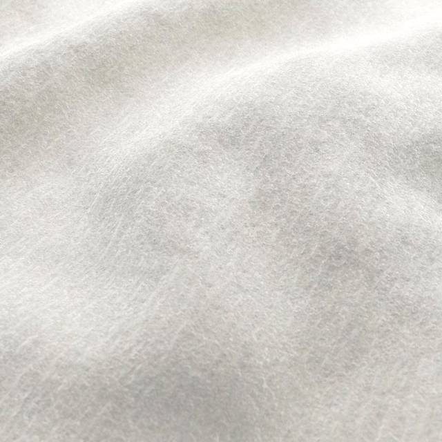 Pale ice-grey teddy fabric with soft cloudy shading and a lightly brushed nap