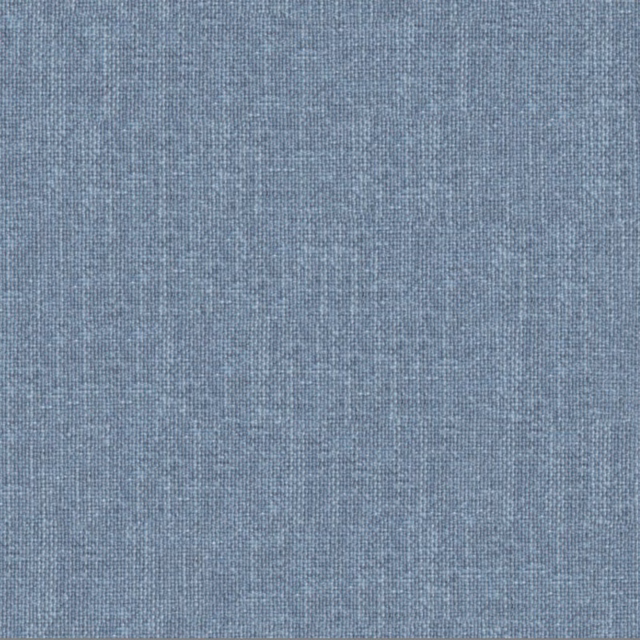 Muted denim-blue fabric swatch with fine weave and subtle vertical tonal variation