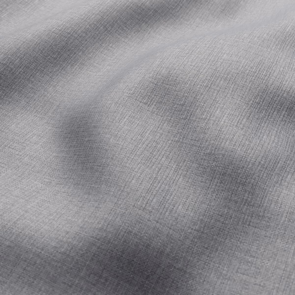 Close-up of cool dolphin grey fabric with fine crosshatched woven texture