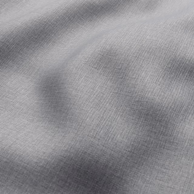 Close-up of cool dolphin grey fabric with fine crosshatched woven texture