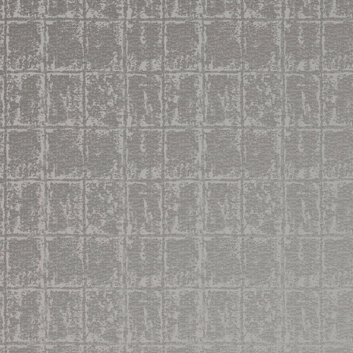 Cool grey Torrens fabric with a distressed irregular windowpane grid and softly mottled texture