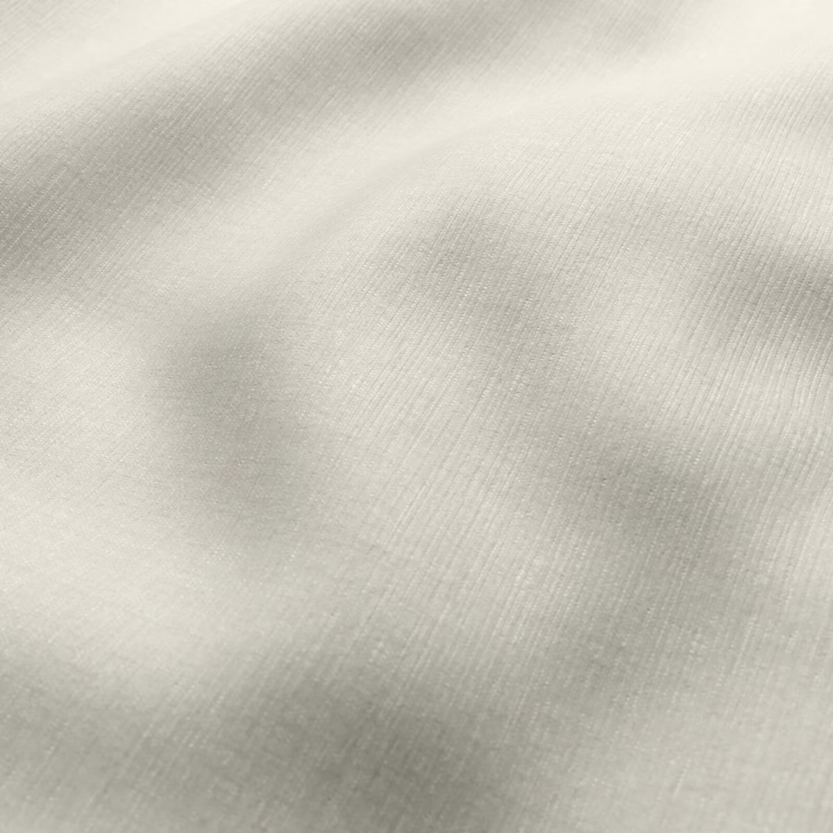 Pale natural ivory fabric with fine vertical ribbing and soft grey-beige shading