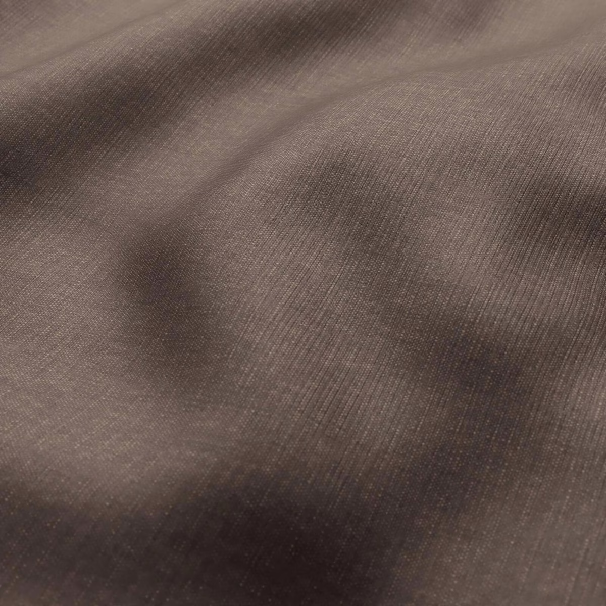 Smoky chestnut brown fabric with fine vertical ribbing and softly mottled shading