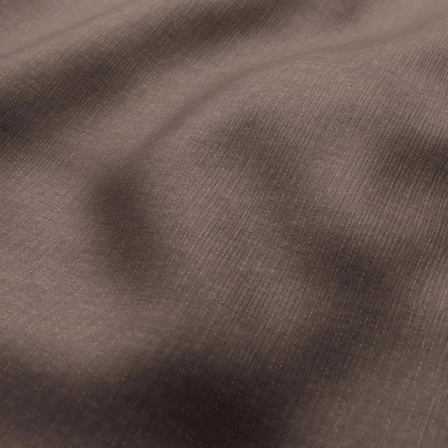 Smoky chestnut brown fabric with fine vertical ribbing and softly mottled shading