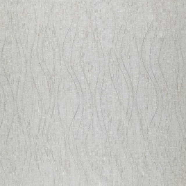 Pale seashell woven textile with fine wavering vertical lines and subtle slub texture