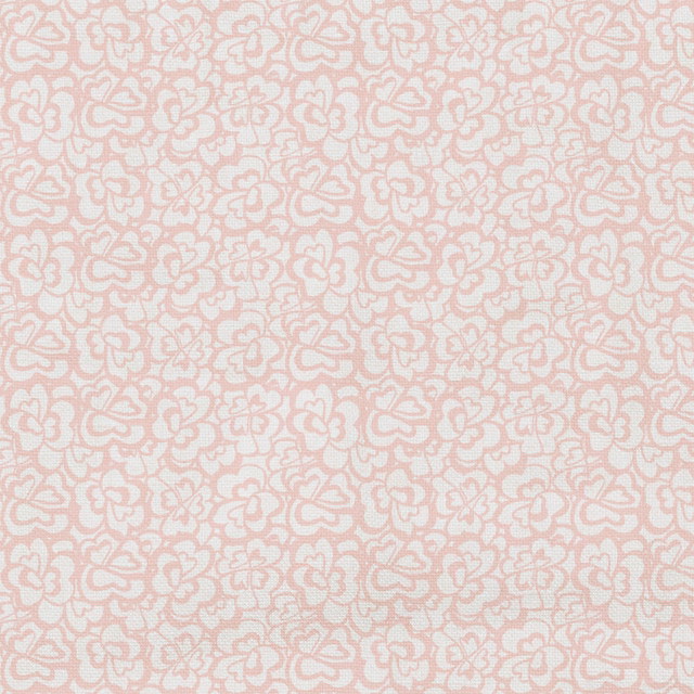 Pale blush-pink woven fabric with dense tonal floral outlines