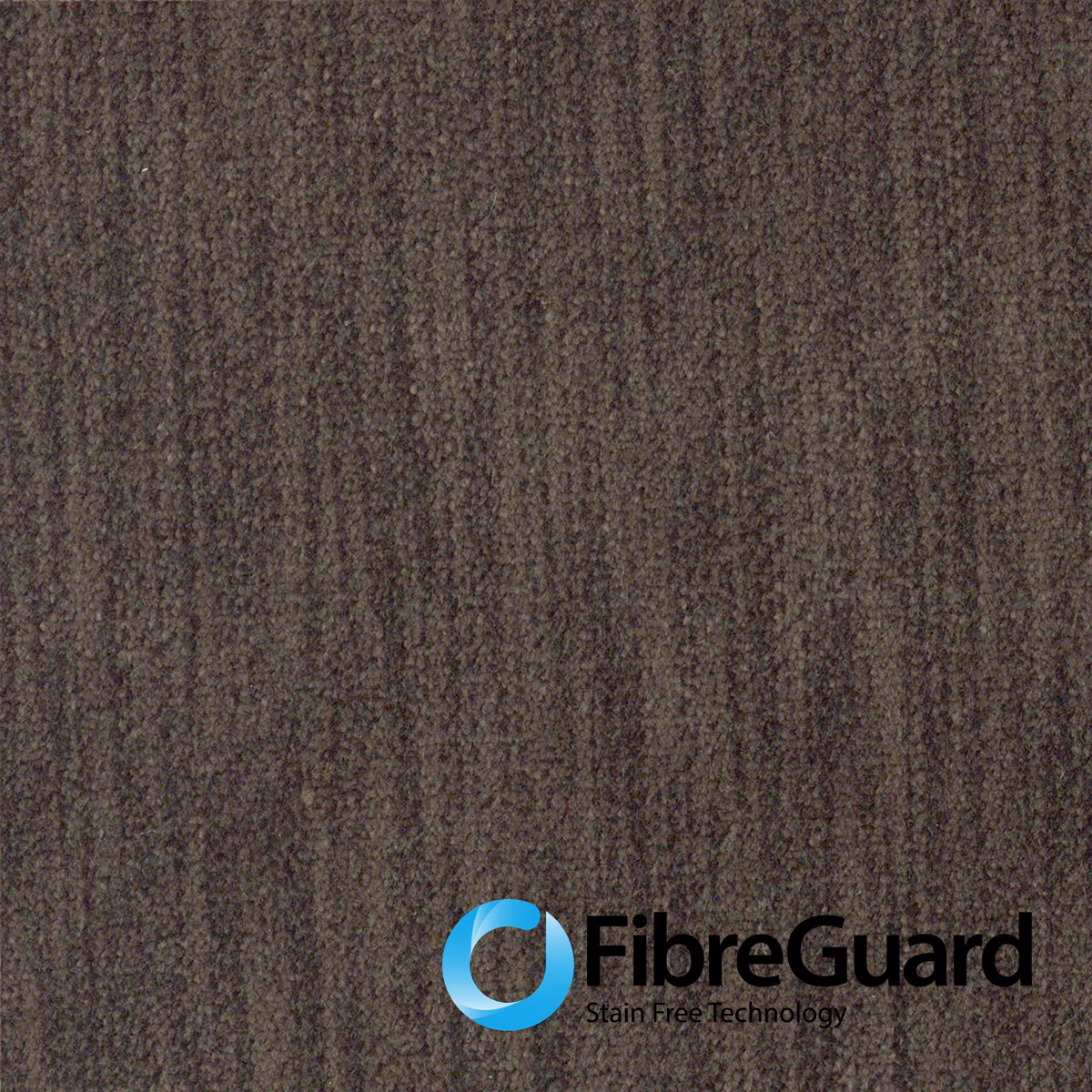 Dark brown-charcoal woven swatch with narrow vertical ribs and a softly mottled surface