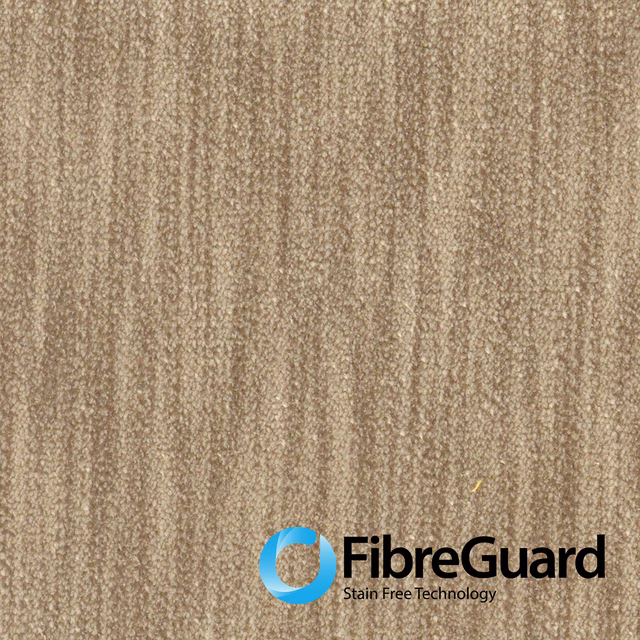 Warm taupe-beige woven swatch with nubby texture and subtle vertical striations