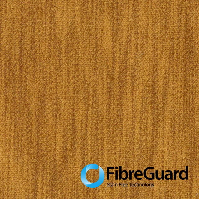 Warm ochre Spice upholstery weave with dense nubby texture and subtle vertical ribbing