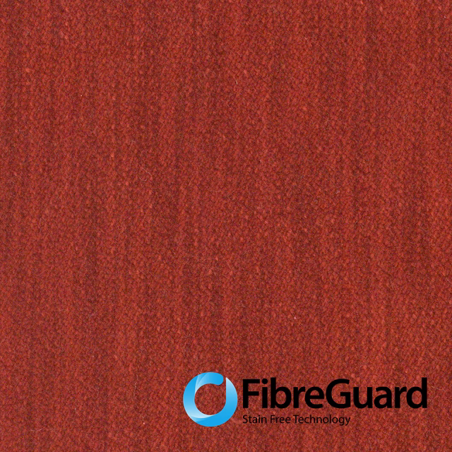 Deep cherry red woven fabric with fine vertical striations and darker flecked texture