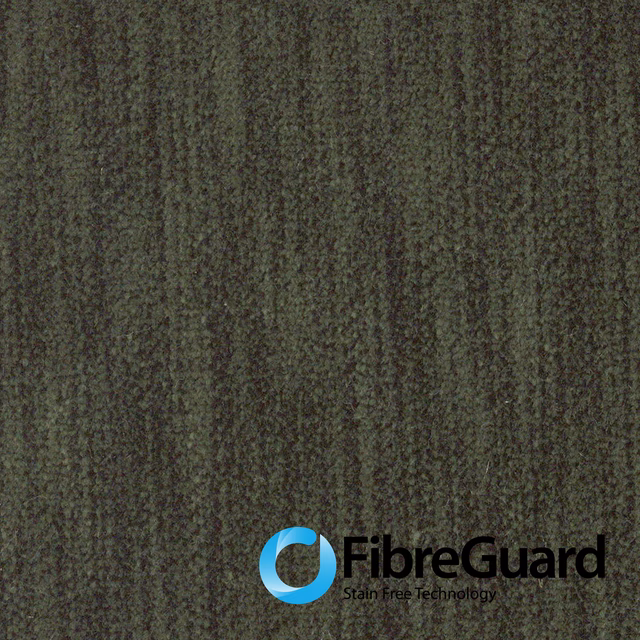 Dark evergreen woven swatch with nubby texture and subtle vertical striations