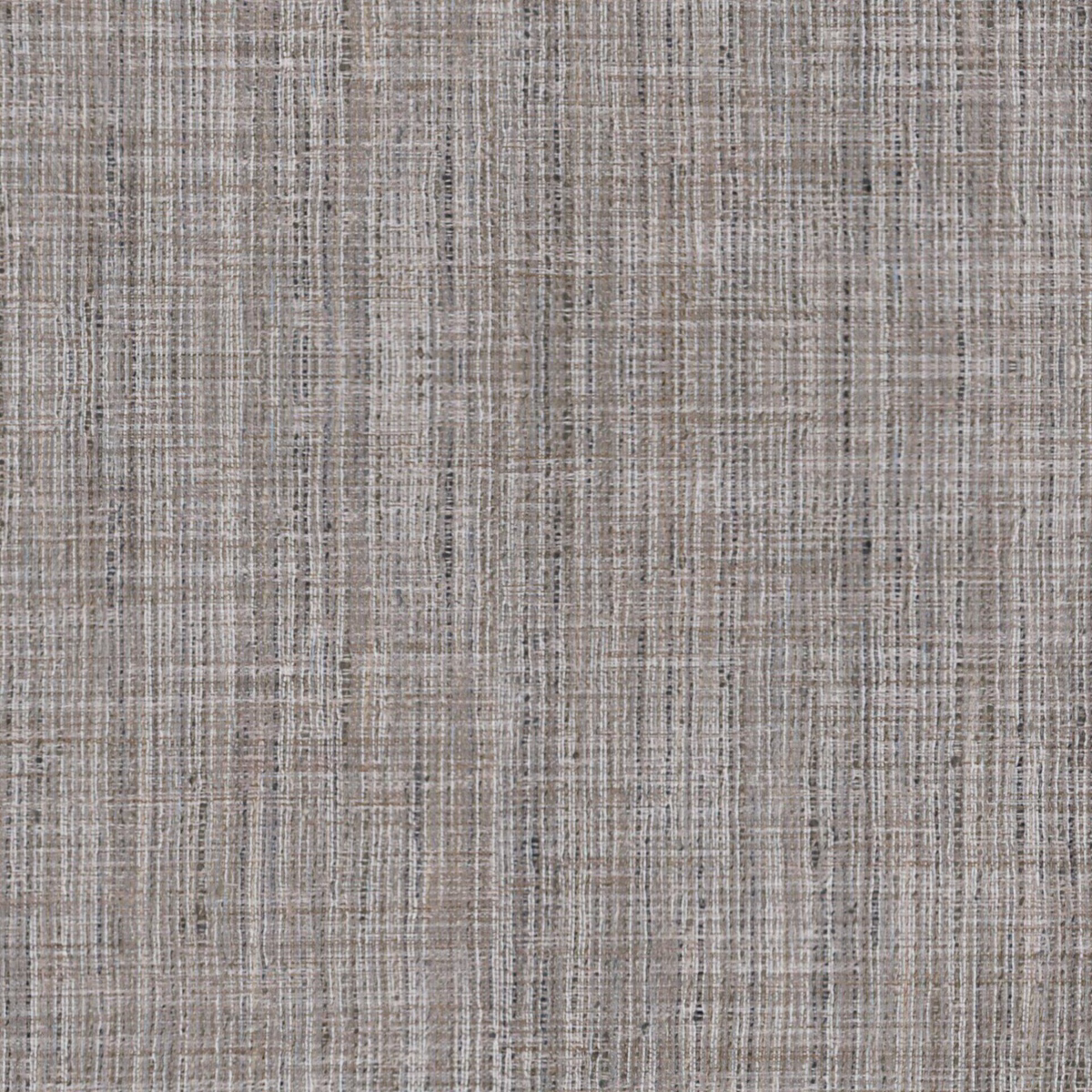 Feather grey woven textile with taupe threads and irregular crosshatched slubs