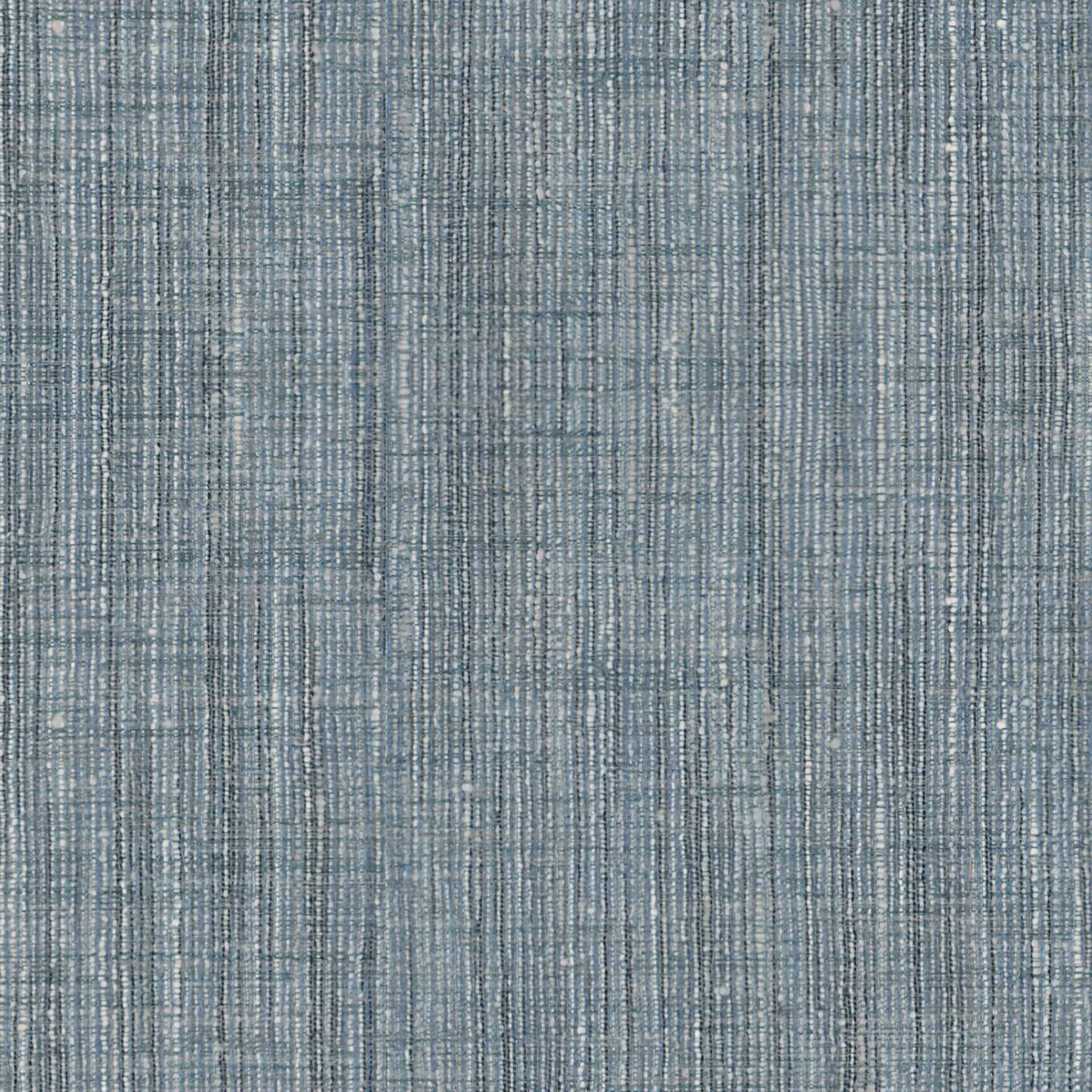 Ice blue textile with fine vertical slubs and softly variegated blue-grey weave