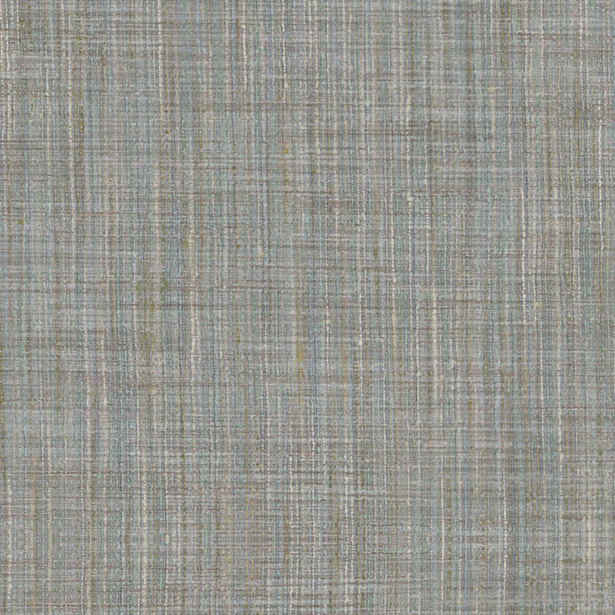 Soft sage-grey Yangtze fabric with fine blue, taupe and cream crosshatch weave