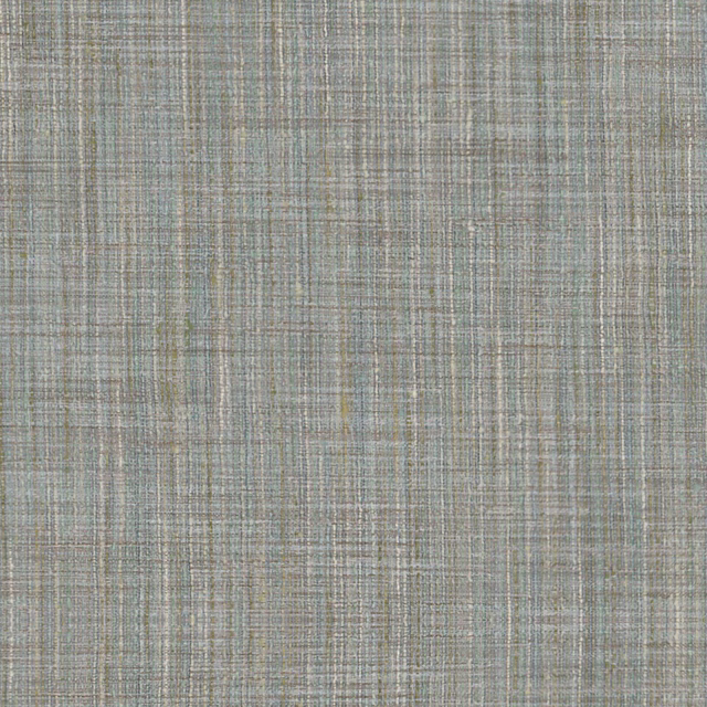 Soft sage-grey Yangtze fabric with fine blue, taupe and cream crosshatch weave