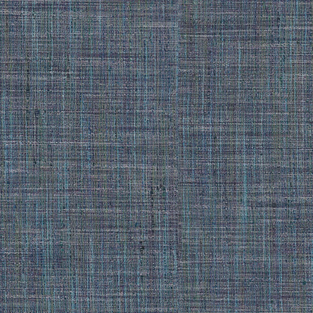Cool peacock blue-teal textile with fine grey crosshatch and slubbed woven texture
