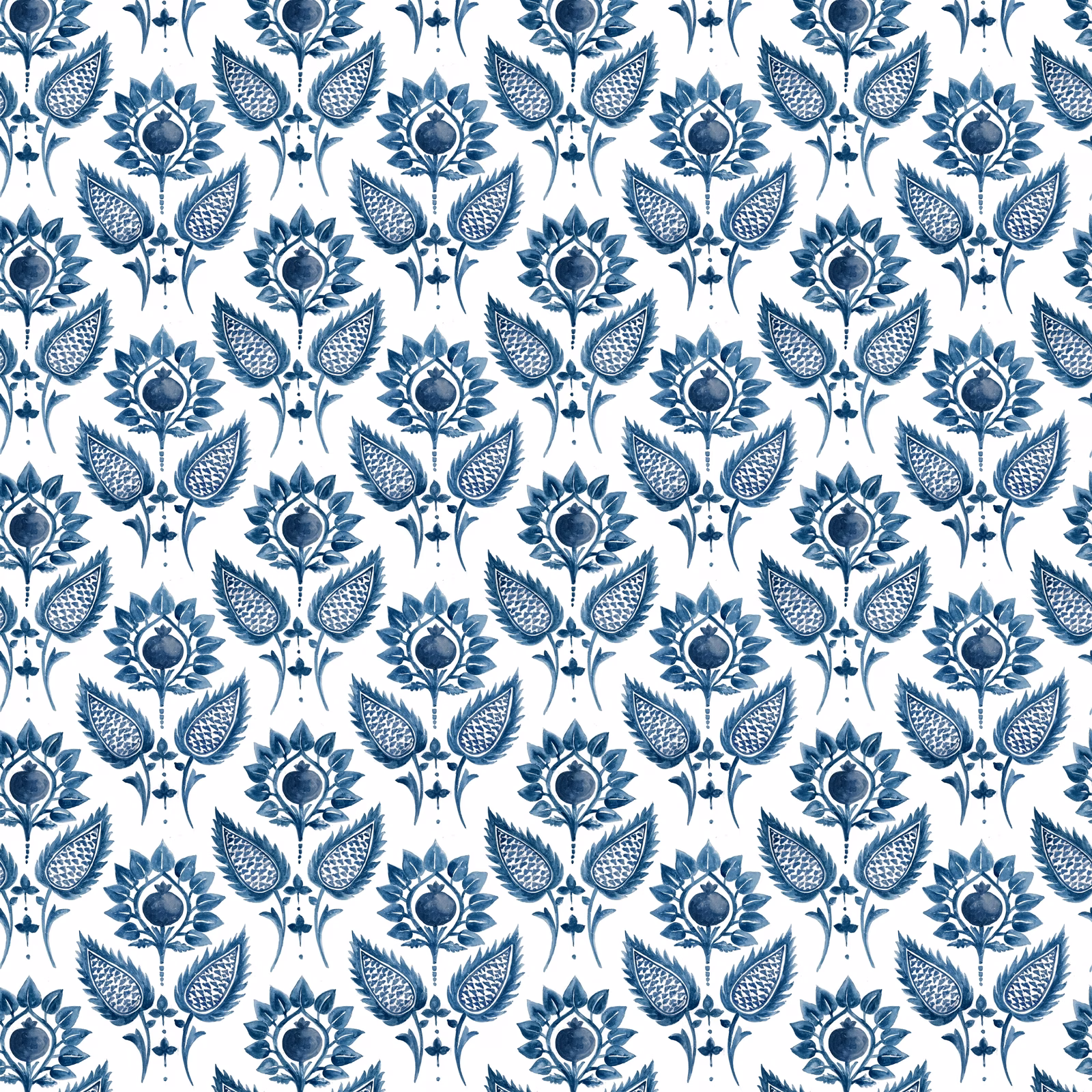 Medici Flower Indigo fabric