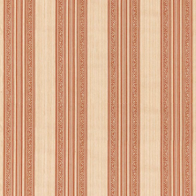 Warm amber woven stripe with rust geometric bands and fine vertical texture