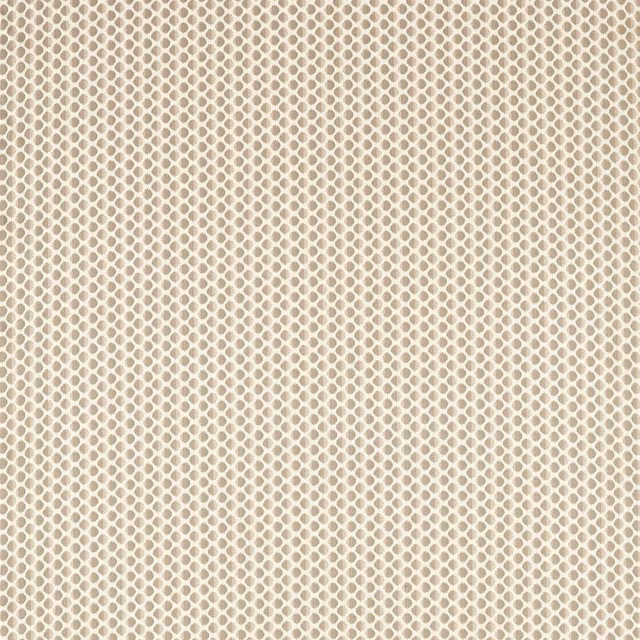 Soft mineral beige weave with tiny interlocking oval spots