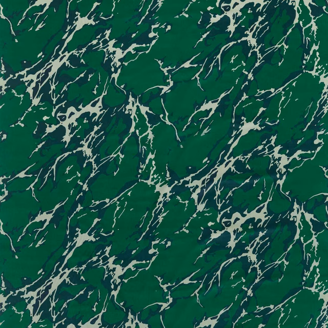 Deep malachite green velvet with branching cream marble veins and subtle dark shading