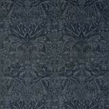 Smoky slate blue velvet with an ornate botanical damask and subtle sheen