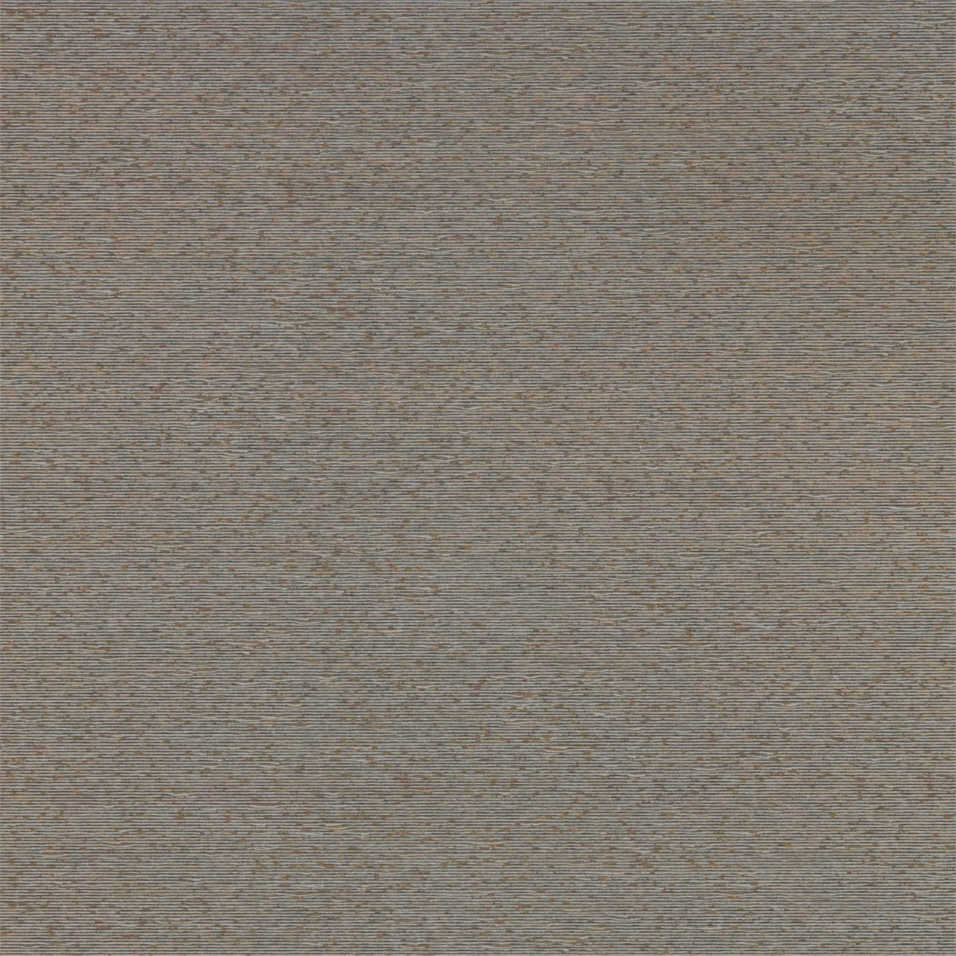 Muddy amber-grey wallpaper with fine horizontal striations and softly flecked texture
