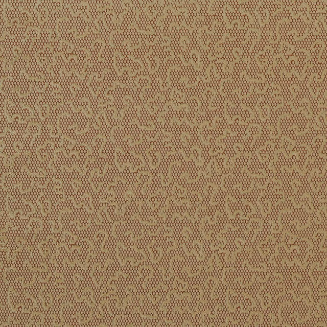 Muted rose-gold velvet with tiny looping motifs and a softly textured surface