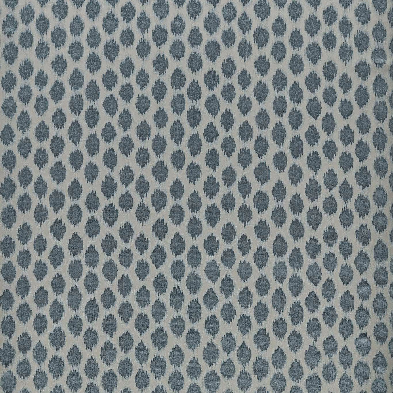 Cool blue-grey ikat spots on a textured pale stone velvet ground