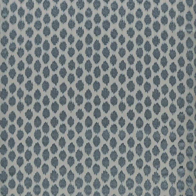 Cool blue-grey ikat spots on a textured pale stone velvet ground