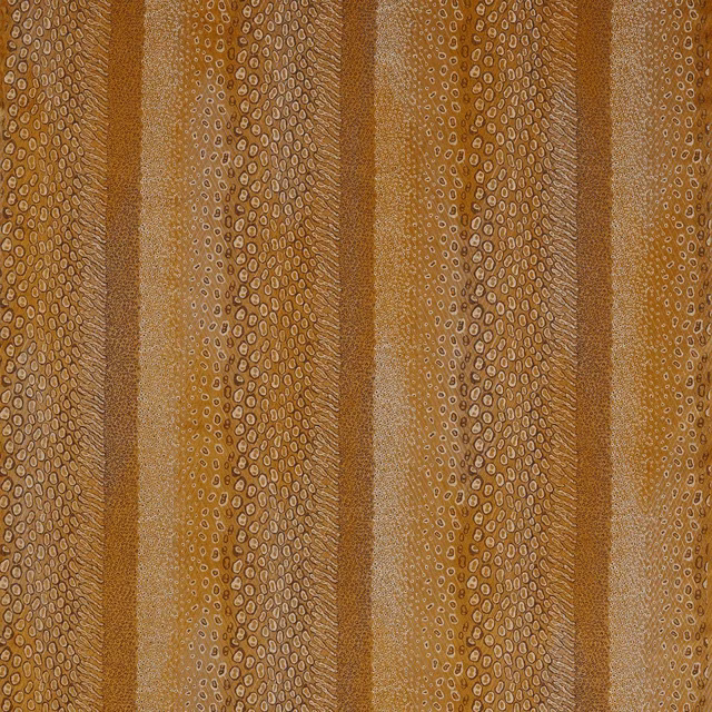 Warm amber velvet with vertical bands and irregular pebble-like loop motifs