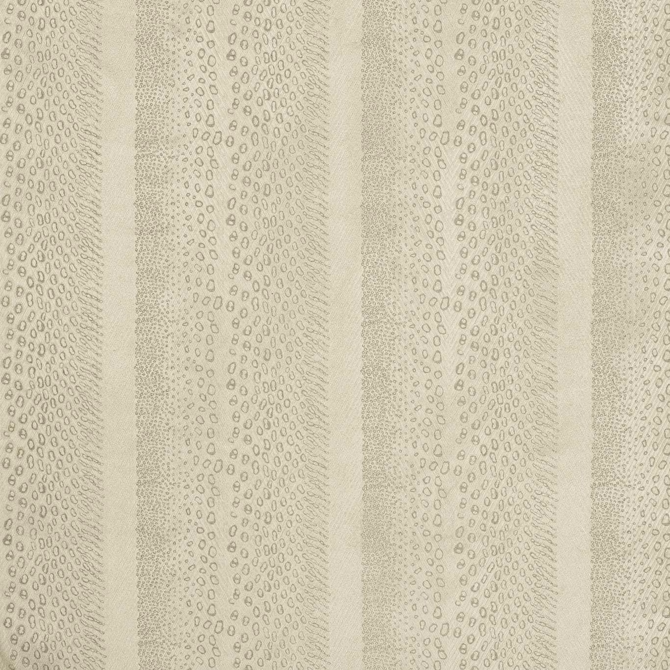 Pale platinum greige velvet with vertical bands of small irregular looped motifs