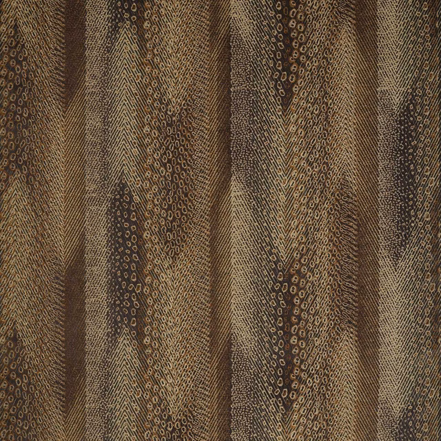 Near-black velvet with antique-gold vertical vines and chevron textures