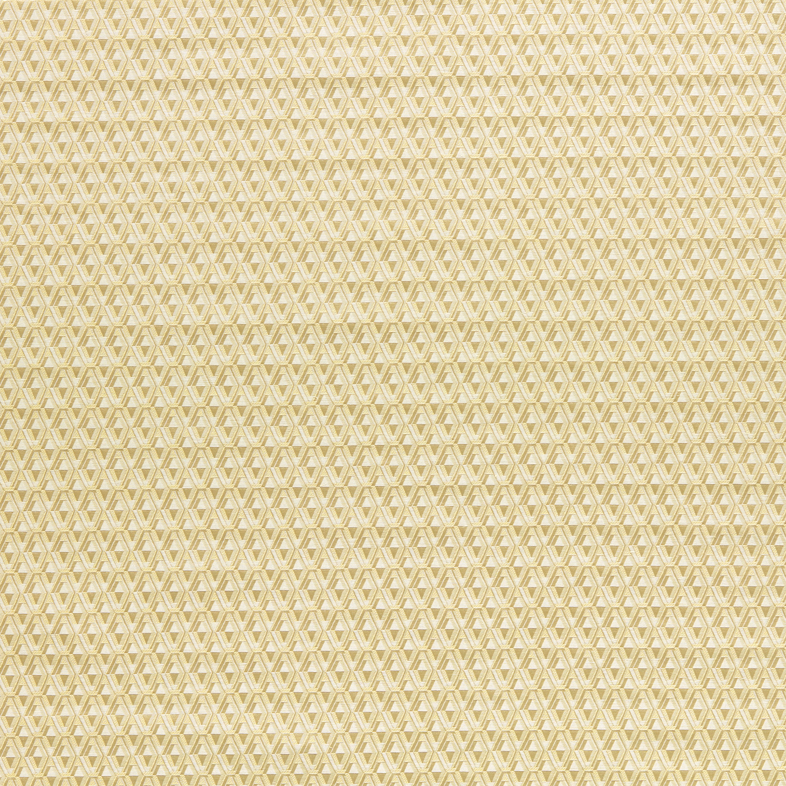 Pale yellow and ivory woven fabric with tiny interlocking diamond motifs