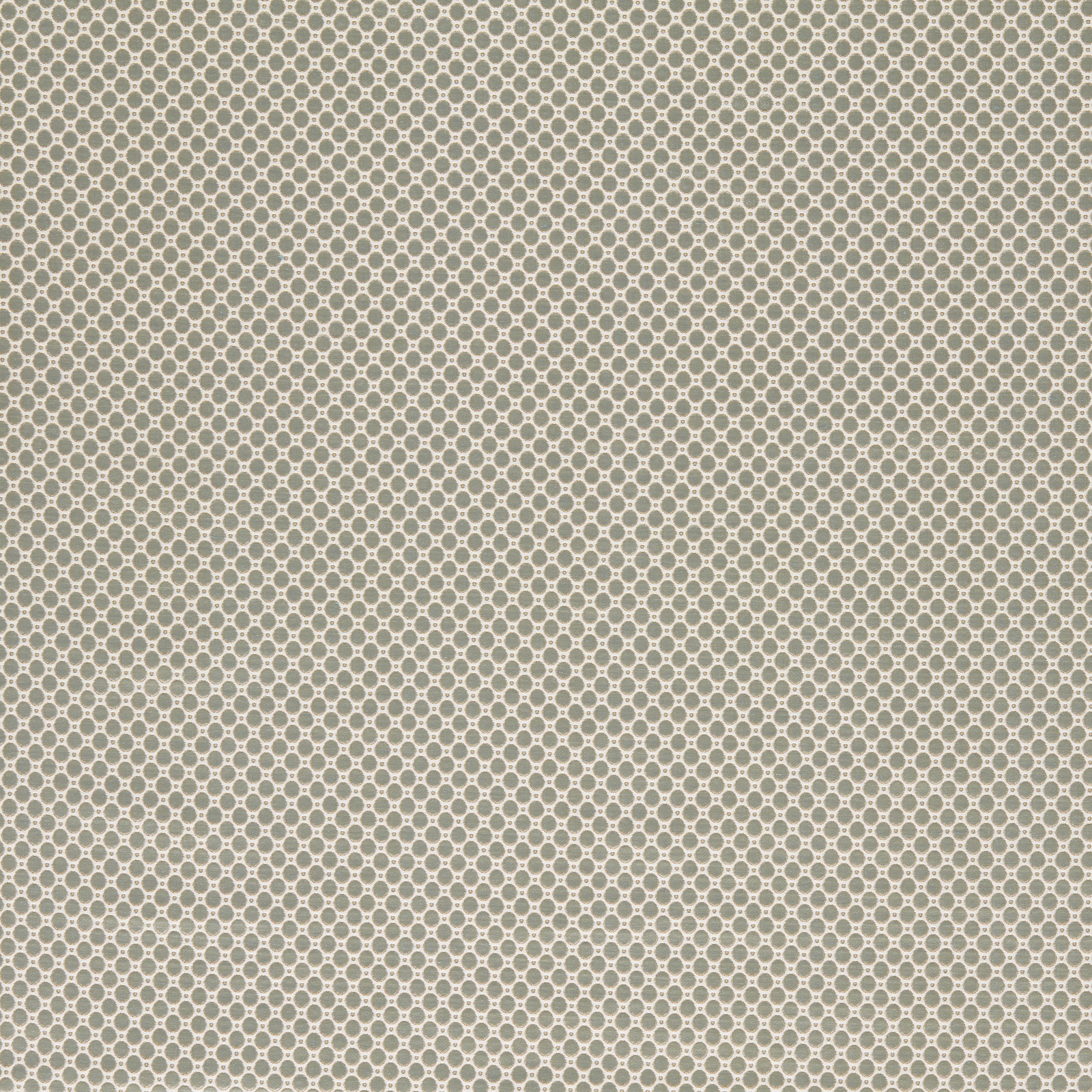 Muted flint-grey fabric with tightly packed small rounded spot motifs in a woven texture