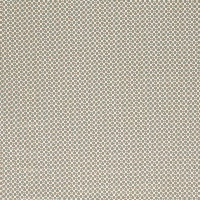 Muted flint-grey fabric with tightly packed small rounded spot motifs in a woven texture