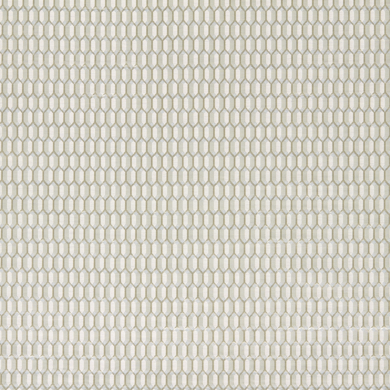 Pale quartz grey woven fabric with a small interlocking trellis motif