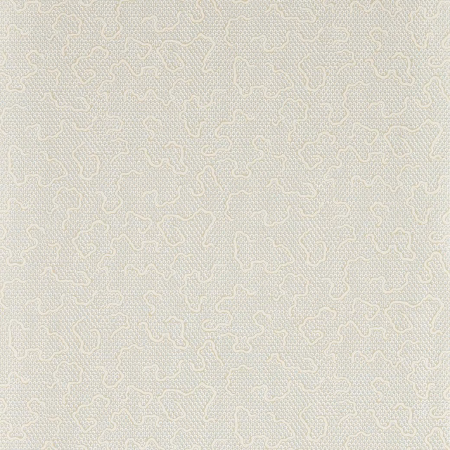 Pale Paris grey wallpaper with fine ivory looping outlines and subtle texture
