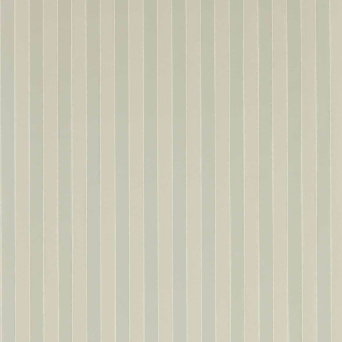Pale eau de nil and cream wallpaper with fine vertical stripes