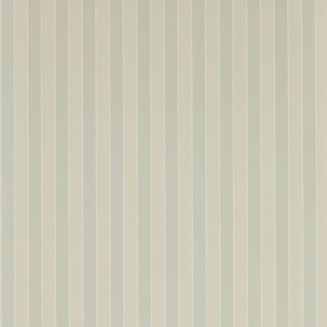 Pale eau de nil and cream wallpaper with fine vertical stripes