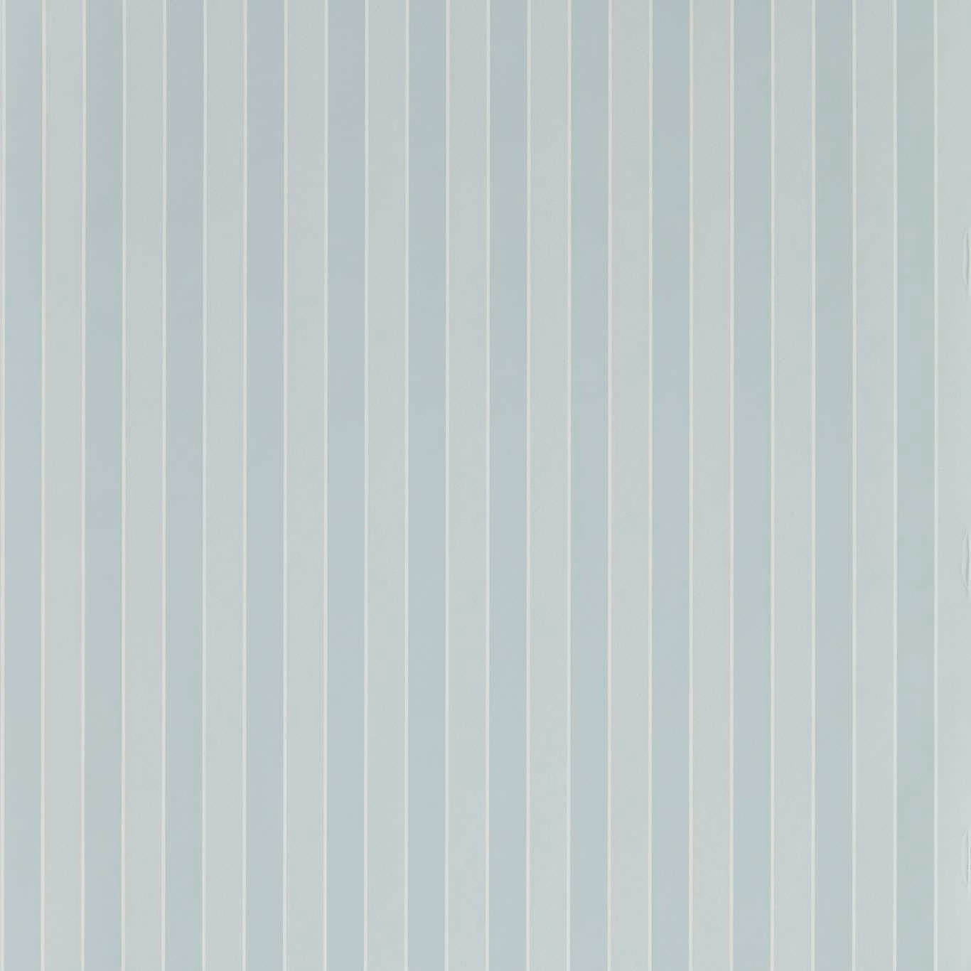 Pale Wedgwood blue wallpaper with fine white vertical stripes