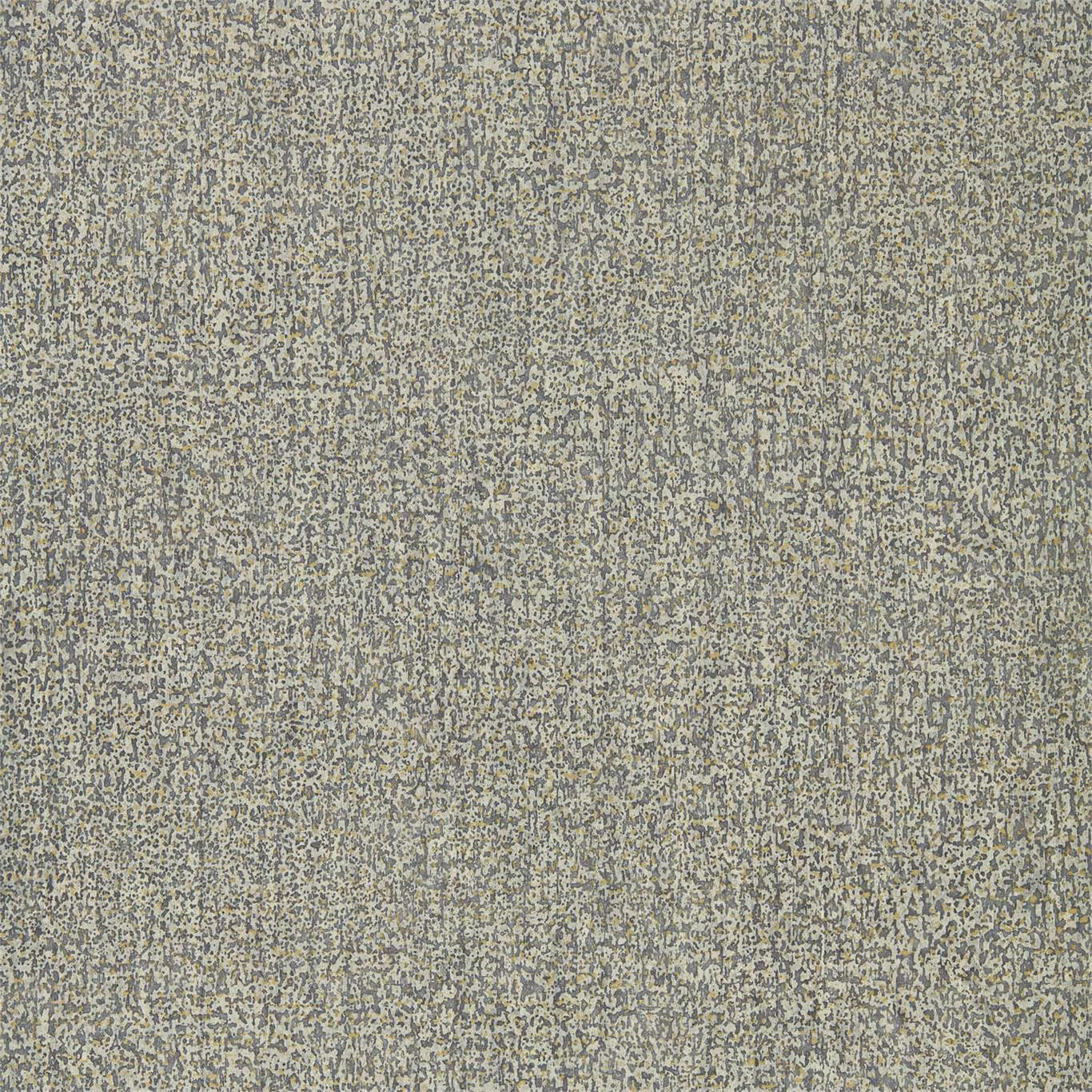 Close-up of Kauri Fossil wallpaper in mottled grey-green with charcoal and khaki flecks