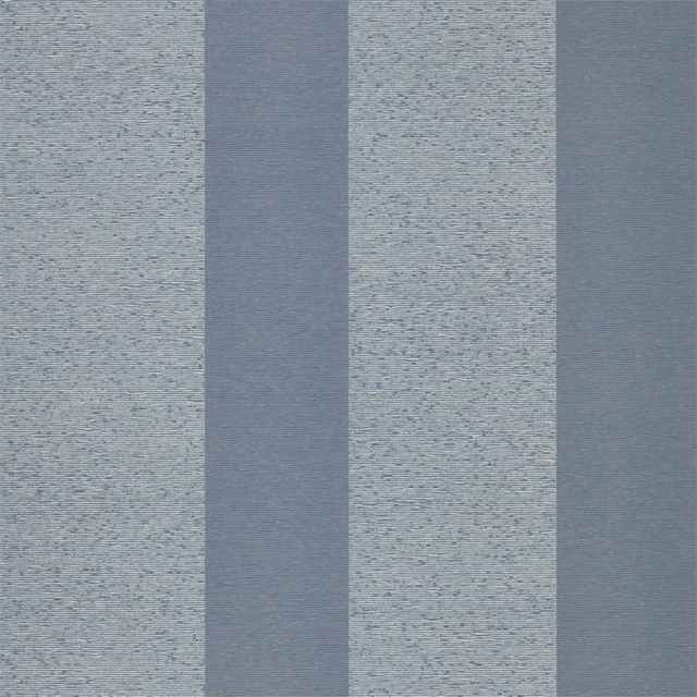 Cool blue-grey and pale grey vertical stripes with softly flecked wallpaper texture
