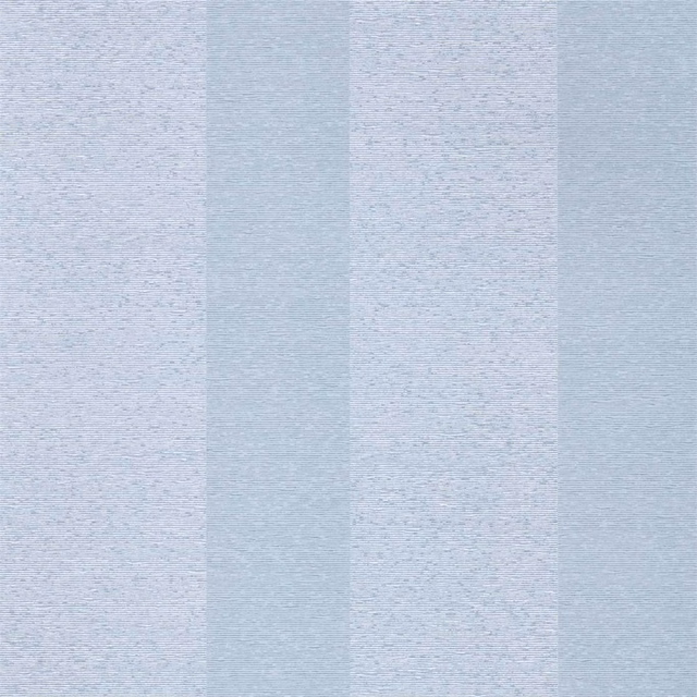 Cool blue-grey vertical stripe wallpaper with subtle horizontal woven texture