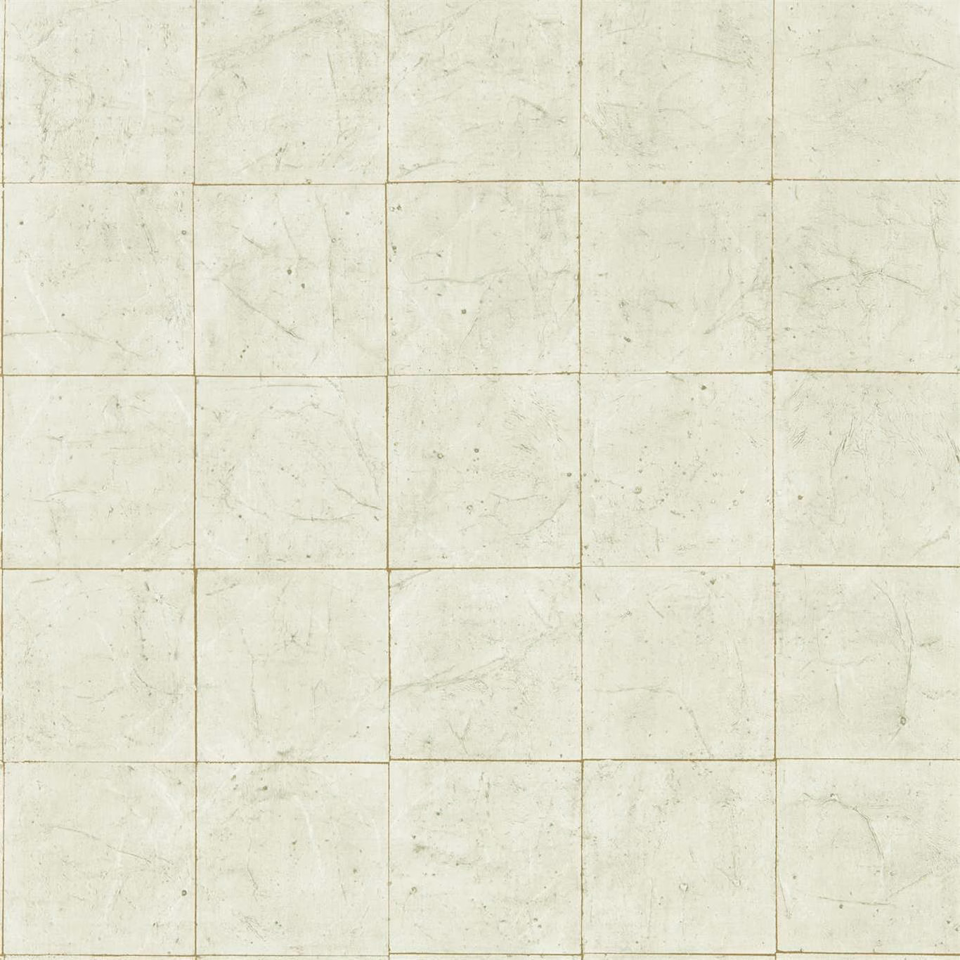 Pale flint-grey tiled wallpaper with chalky marbling and fine distressed grid lines