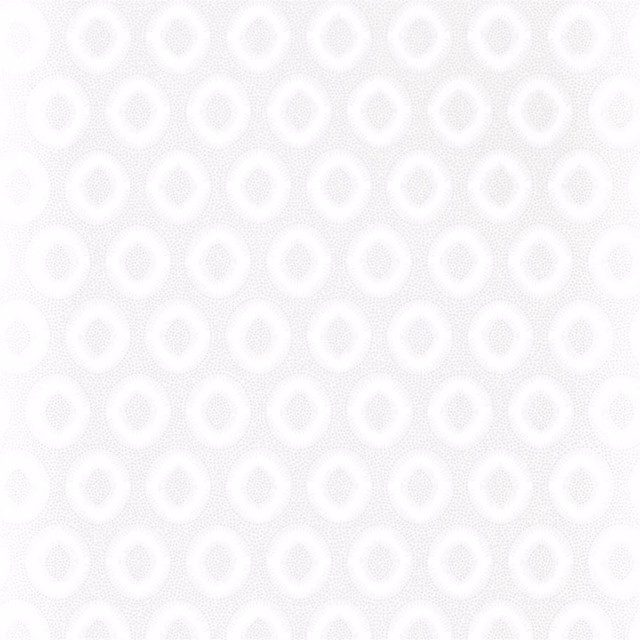 Perfect white wallpaper with softly textured circular diamond motifs in repeating rows