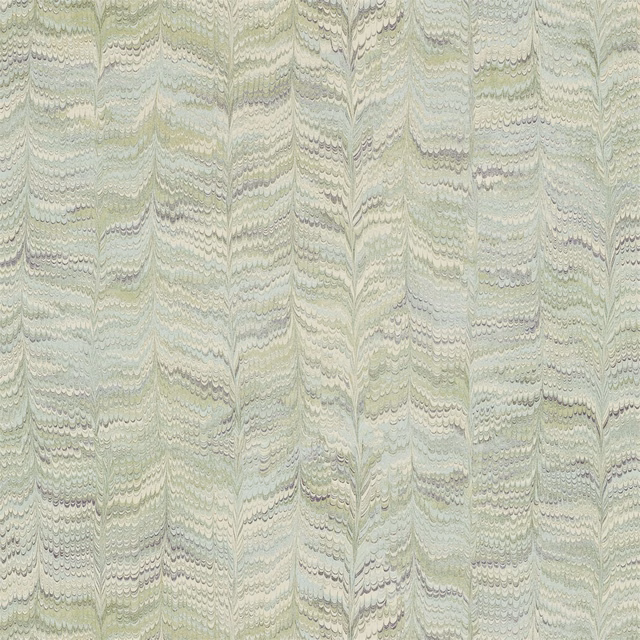 Pale jade wallpaper with layered grey-green ripples and soft marbled vertical movement