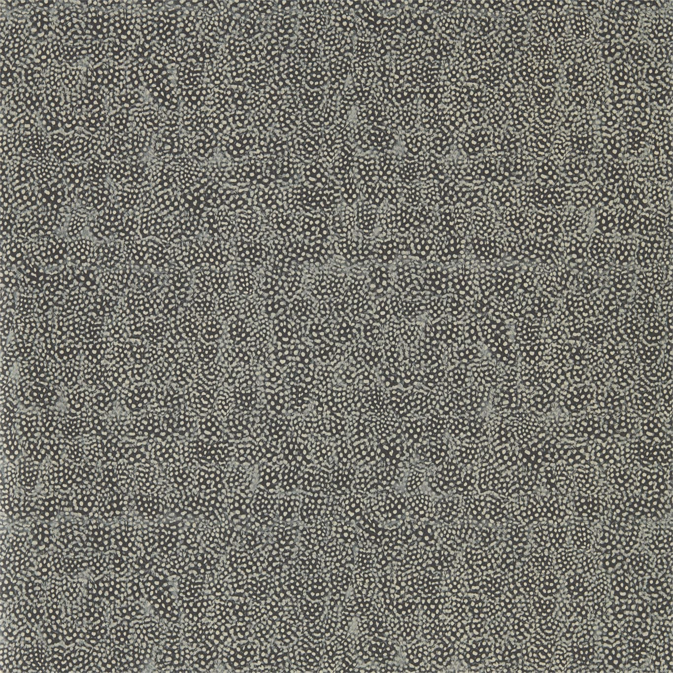Muted blue-grey wallpaper with dense pale pebble marks and cloudy vertical texture