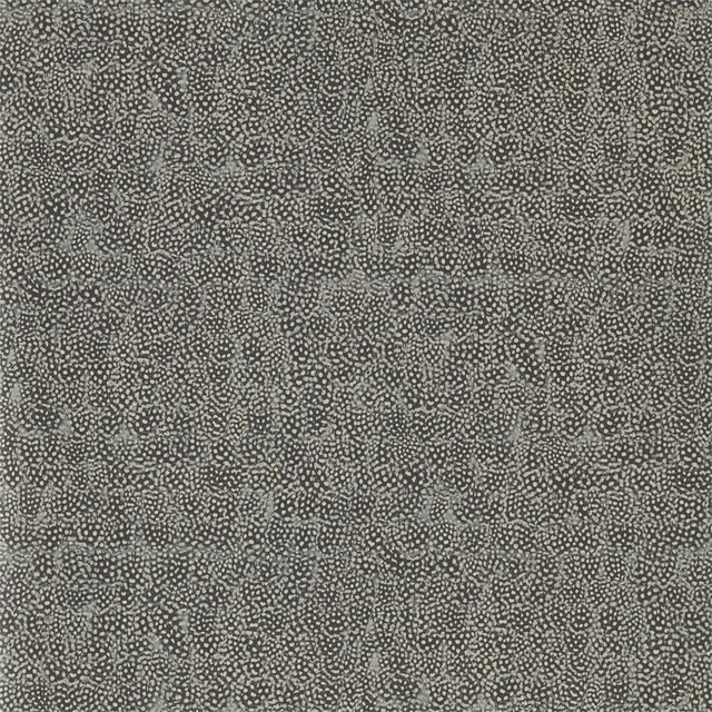 Muted blue-grey wallpaper with dense pale pebble marks and cloudy vertical texture
